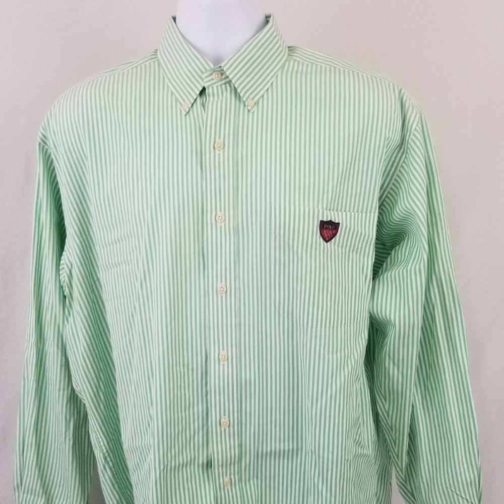 Ralph Lauren Green Button Front Long Sleeve Shirt
